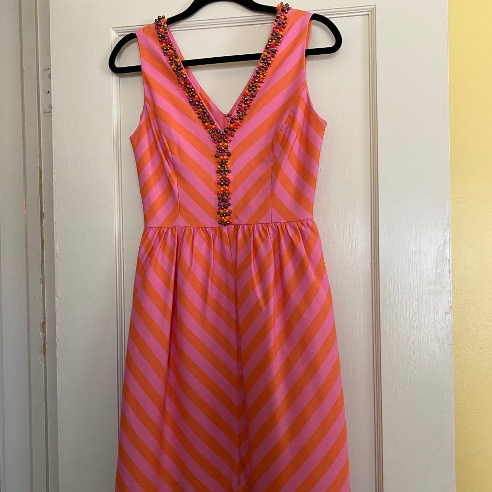 Lilly Pulitzer - Pink/Orange/Beaded Dress - Size 4